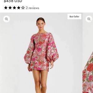 Textured Pink MacDuggal Floral Jacquard Dress